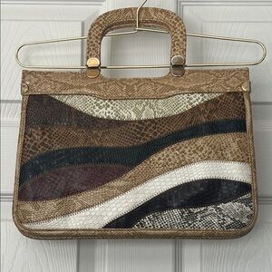 Vintage Multi-Color Snakeskin Patterned Handbag